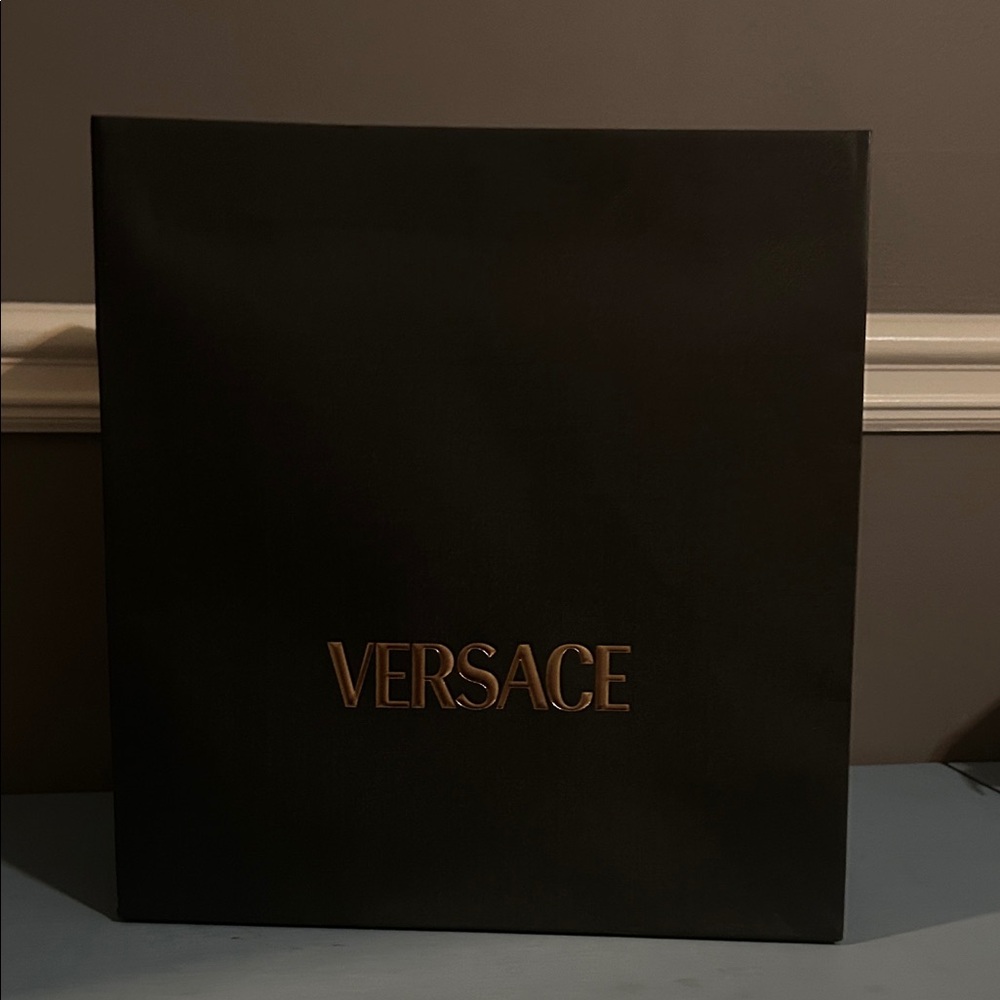 Versace Shopping Bag in Black with Gold Logo